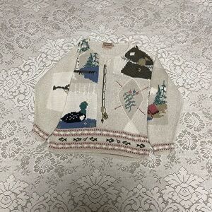 Amazing Y2k wool rich hand knit vintage sweater size small